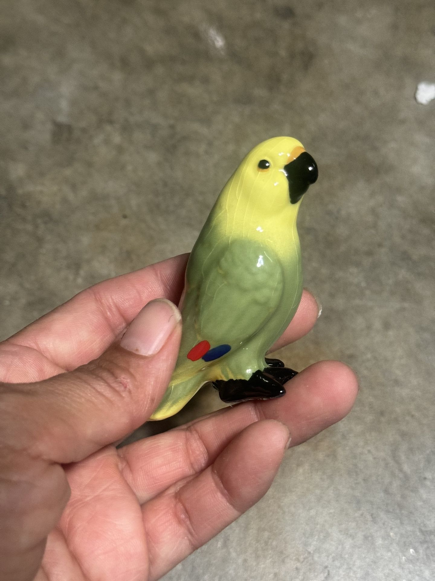 Vintage Porcelain Parrot Figurine