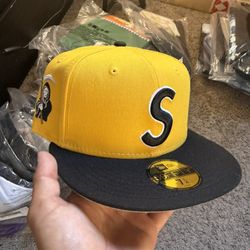 NEW Supreme Reaper S Logo New Era Yellow Sz 7 1/4