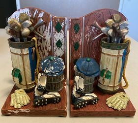 VINTAGE GOLF BOOKENDS