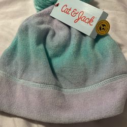 Cat & Jack Toddler Girls Fleece Beanie Winter Hat with Pom Size 2T-5T
