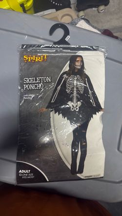 Spirit Skeleton Poncho Adult Halloween Costume