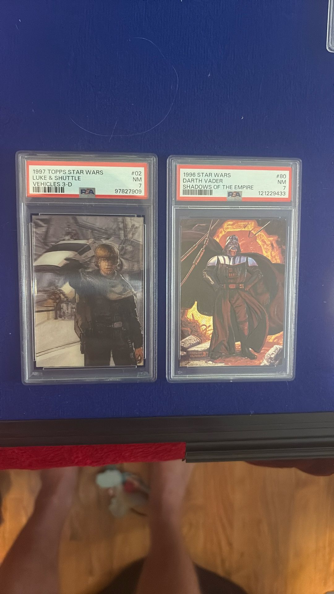 1996,1997 PSA Graded Lot Of 2 Star Wars Shadows Of The Empire Darth Vader & Luke Skywalker & Shuttle 3-D!