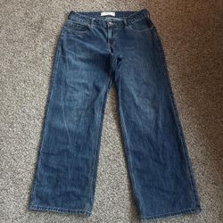 comfy holster Dark wash wide leg low rise jeans