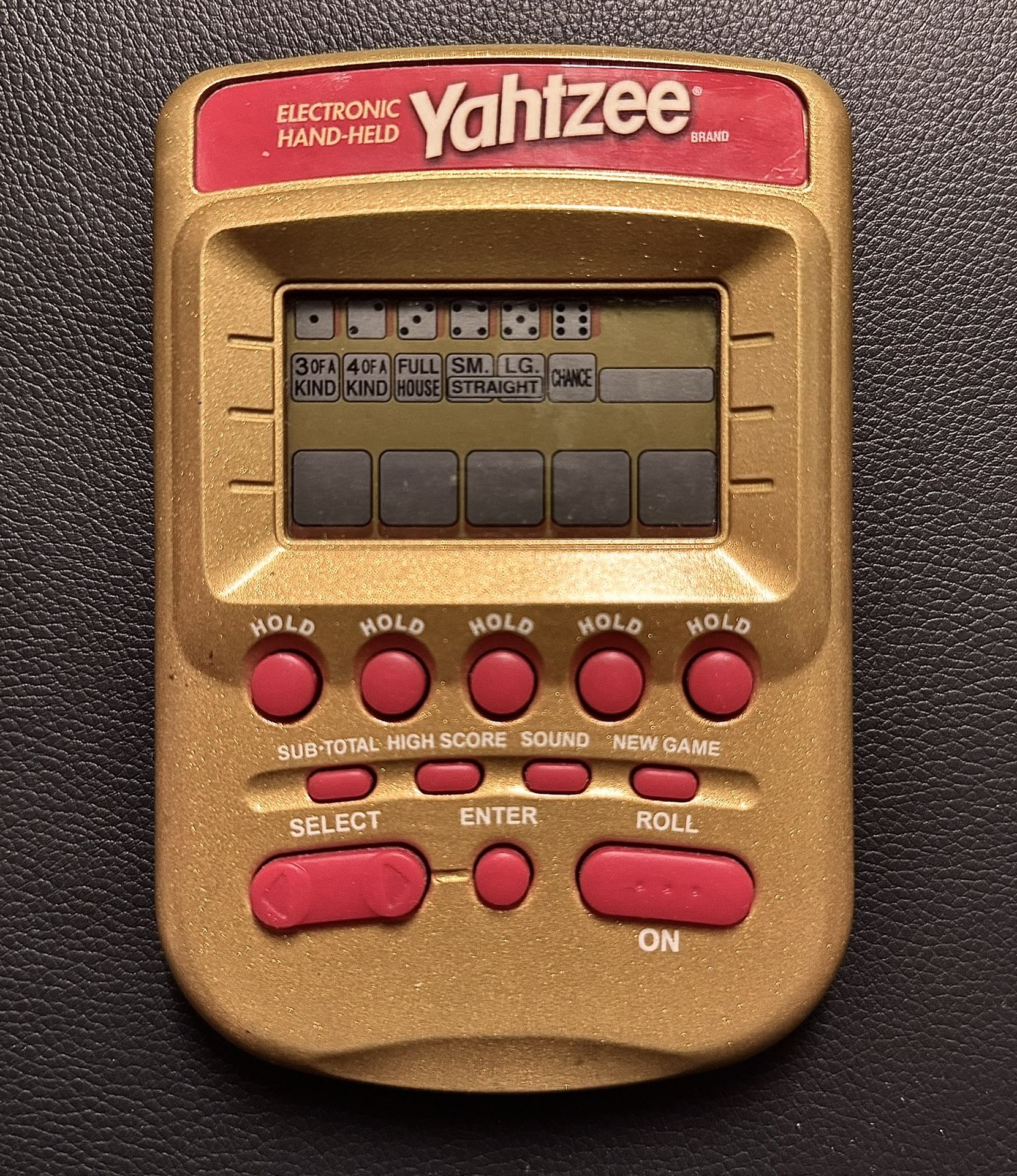 π Electronic Handheld Yahtzee Game, LCD Display, Sounds, Battery (new)