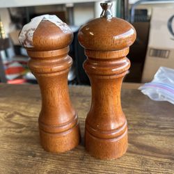 Vintage Wooden Salt And Pepper Set 