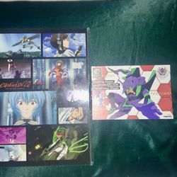 AX 2025 Anime Expo Evangelion Rei notebook and 30th Anniversary postcard
