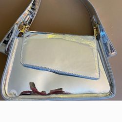 Silver Shoulder Bag Crossbody Bag New Comes With 2 Straps