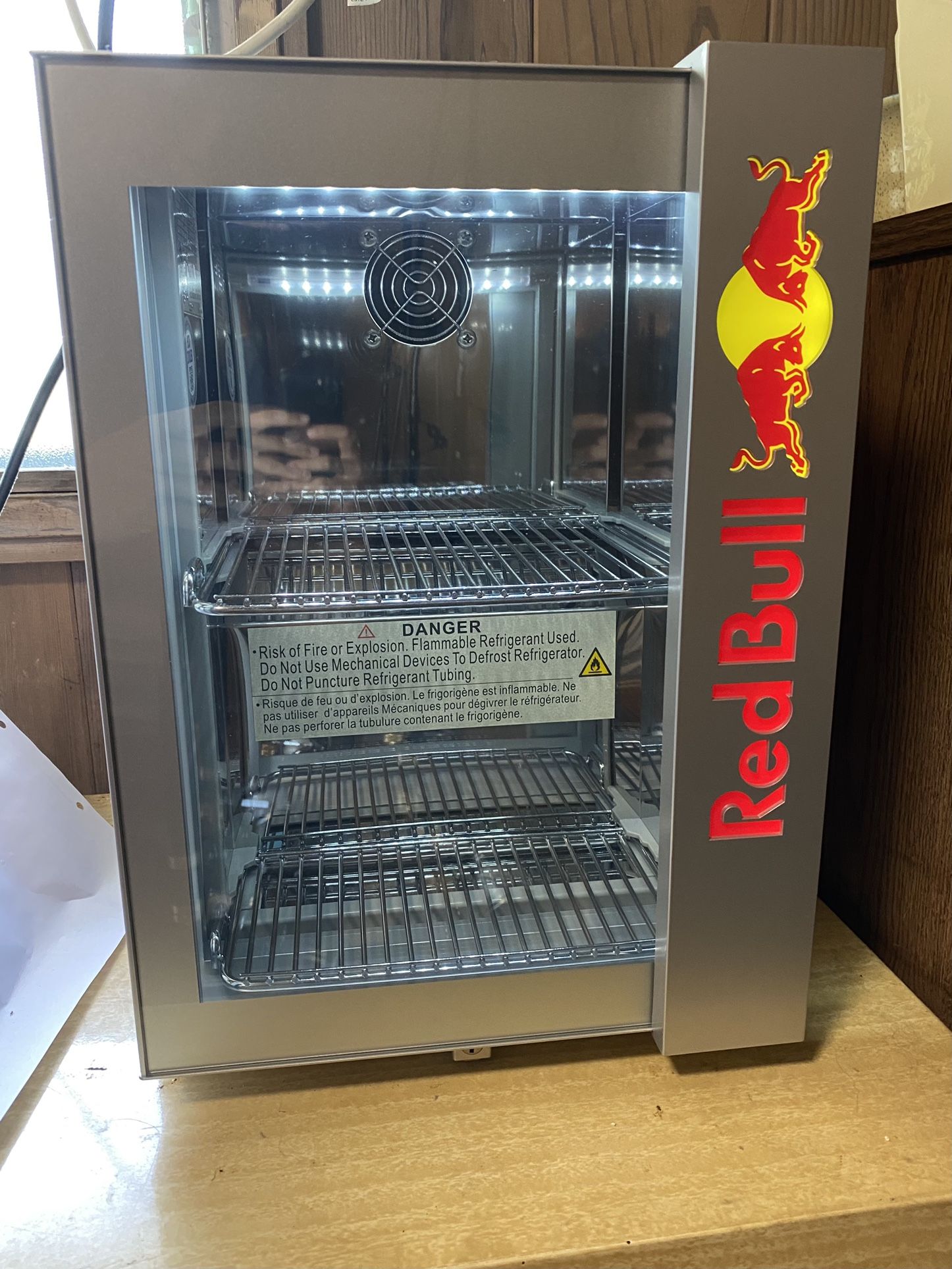 red bull mini fridge