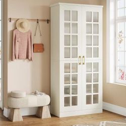 J0482 Tall Shoe Cabinet with Doors, 8-Tier Shoe Storage with Adjustable Shelves, Modern Shoe Organizer Shoe Rack Cabinet for Entryway, Hallway, Closet