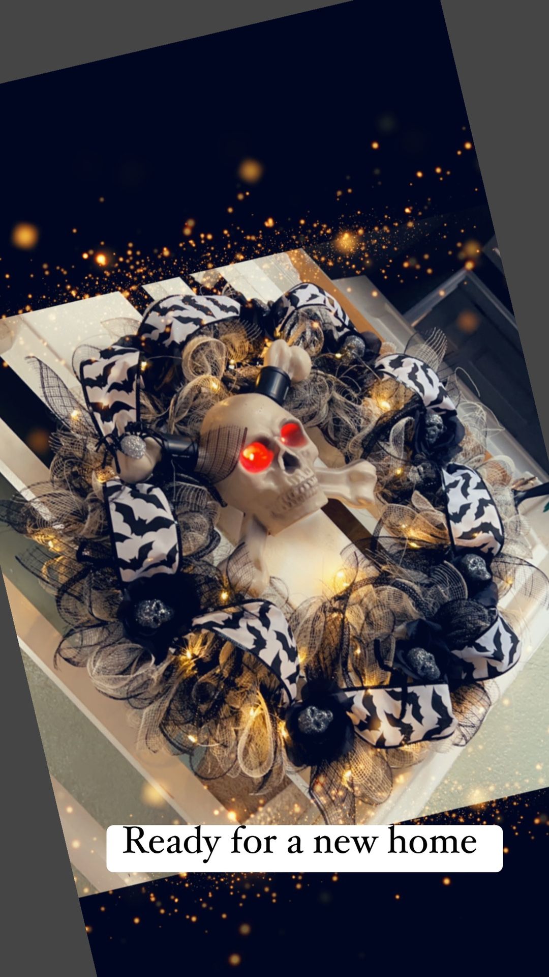 Halloween Wreath 18in Wire Mesh makes It 24 Inches