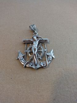 Anchor And Cross Pendant 