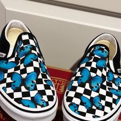 Vans Slip On ( Butterfly Checkerboard) 