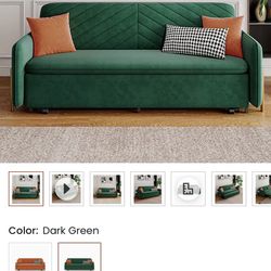 HERNEST modern Velvet Pull-out Sofa Bed With Storage 