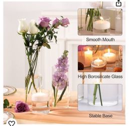 12 pcs Glass Cylinder Vase