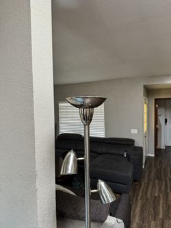 Polished Steel Tall Lamp 