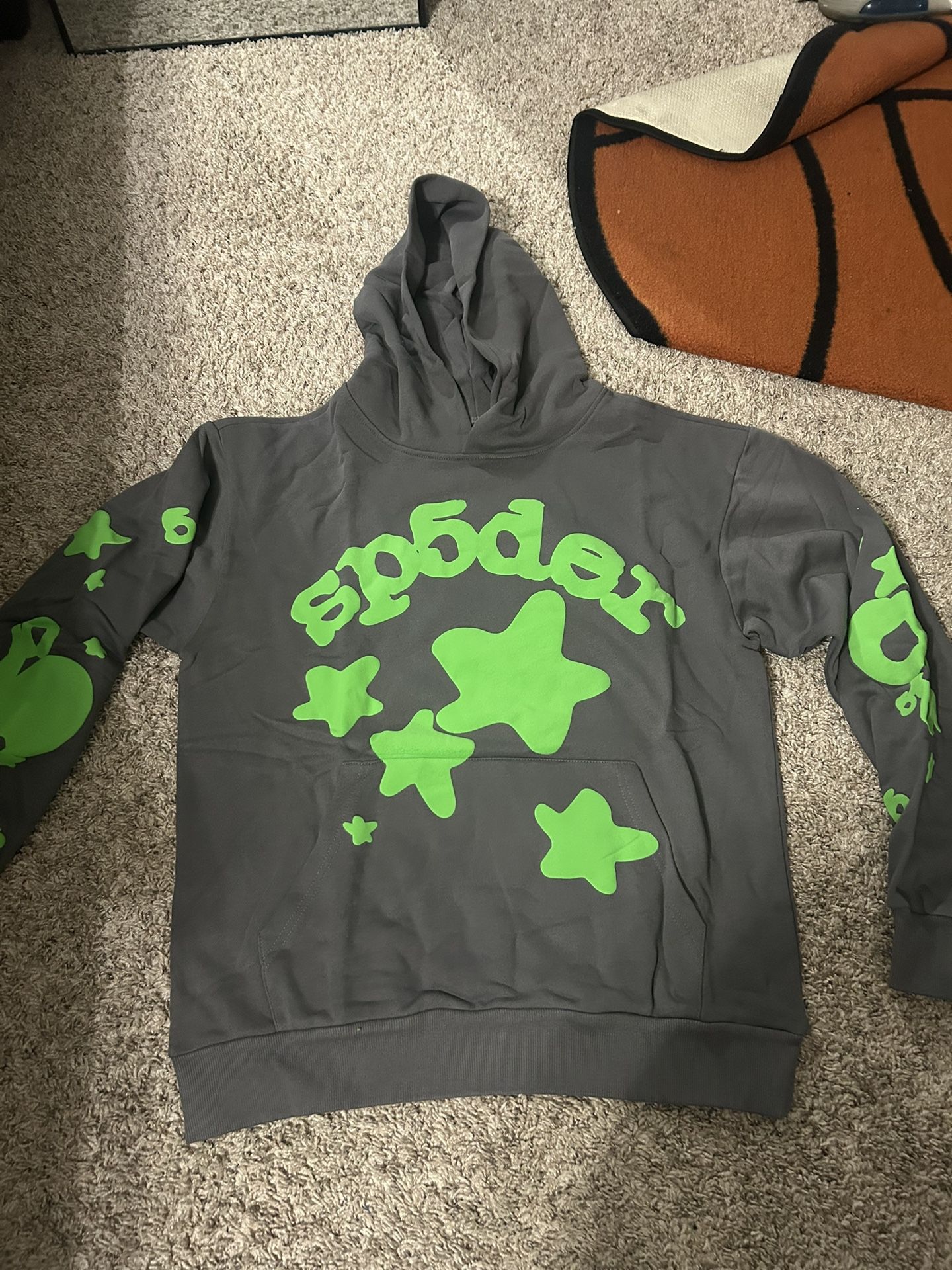 Gray/Green spider hoodie