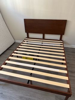 Queen bed frame with mattress