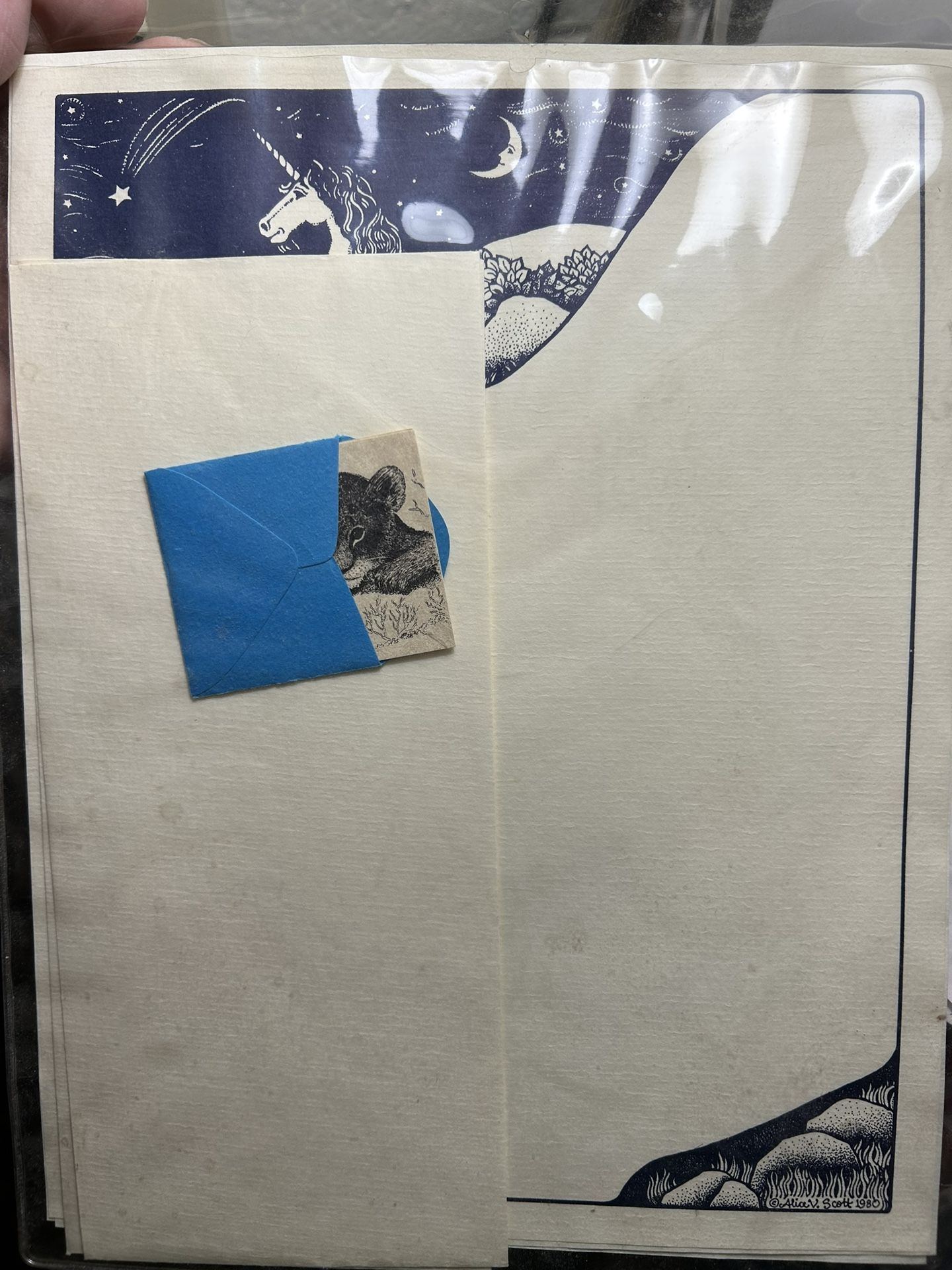 VINTAGE Stationary Unicorn