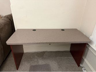 Granite top computer desk.