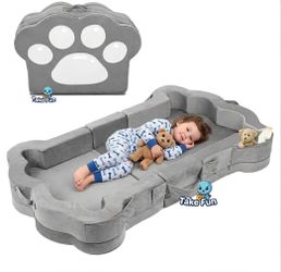 Foldable Toddler Travel Bed — Portable Kids Floor Bed with Sides (Brand New)