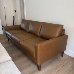 Modern Leather Sofa – Like New!