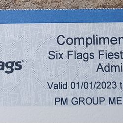 (6) Six Flags Tickets Valid Until 1-7-2024