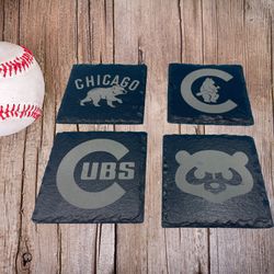Chicago Cubs Slate Coasters