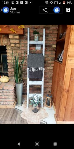 Brand New Rustic distressed wood blanket ladder