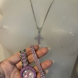Necklace Bracelet & Watch Set 