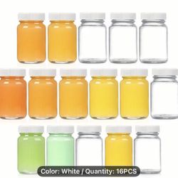 Brand New 16 PCs 2 OZ Glass Bottles 