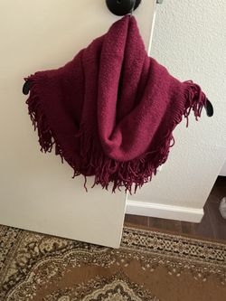Burgundy Knit Infinity Scarf with Fringe $10 each