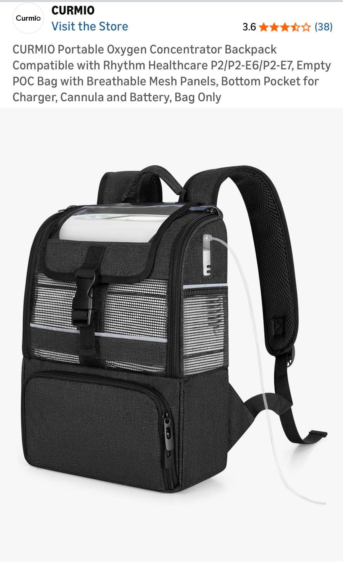 CURMIO Portable Oxygen Concentrator Backpack