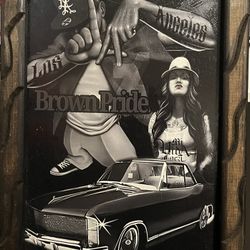 Framed Chicano Art - Brown Pride Los Angeles Lowrider Print