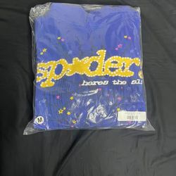 Spider Hoodie Blue and Yellow Size M brand new