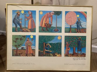 John August Swanson’s ’Life Harvest Belongs To All’ Framed Print