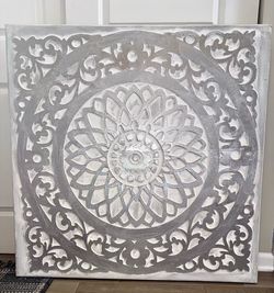 Large 3D Floral Medallion Wall Art