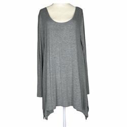 Soft Surroundings Women's Top Tunic Long-Sleeve Asymmetrical Hem Size M