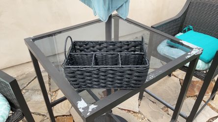Basket for picnic utensils etc
