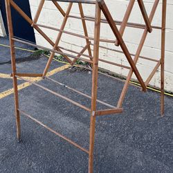 Wood Antique Drying Rack. Vintage Wooden Drying Rack
