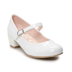SO Claudie Youth Girls' White Mary Jane Heels Shoes Size 2 New