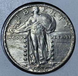 1930 Historic standing liberty silver quarter ~ MS61