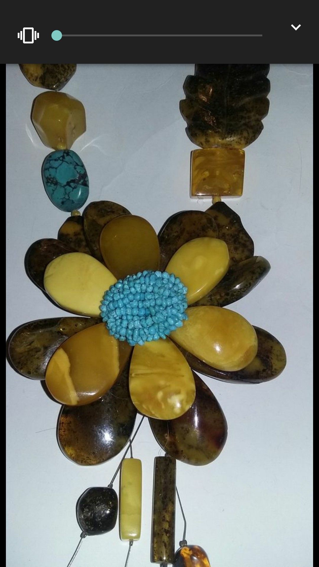 TURQUOISE AND BALTIC AMBER NECKLACE ORIGINAL NEW