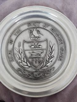 Vintage PENNSYLVANIA STATE Seal pewter plate