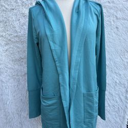 New Skechers GoLounge Teal Open Front Cardigan size Medium