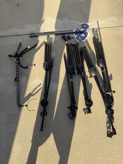 Lot of 5 Boom Microphone Stands w/ a free Guitar Stand Stage Studio