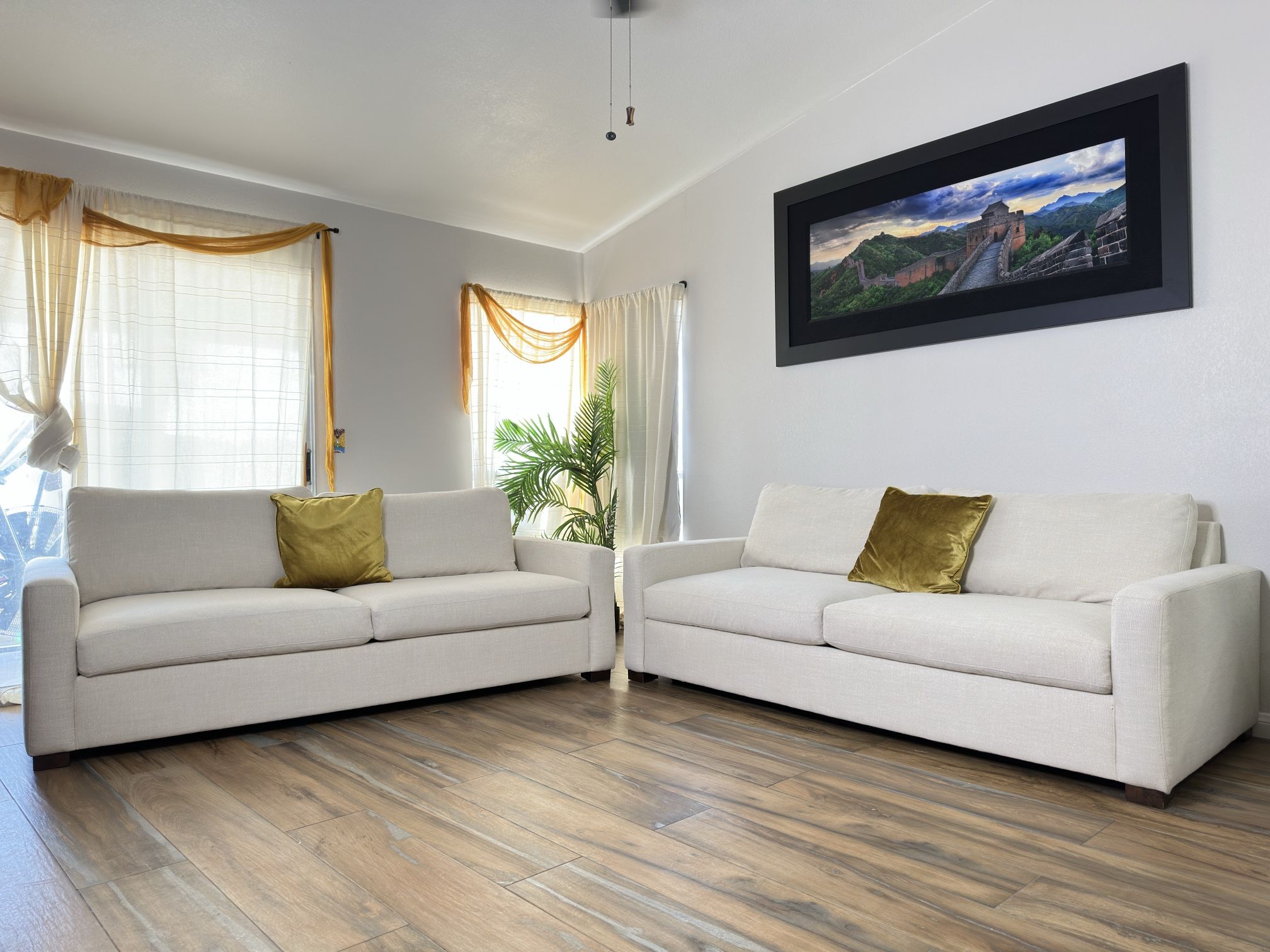 Living Spaces Oversized deep seating sofa set