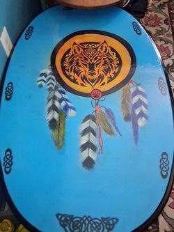 Hand painted epoxy table
