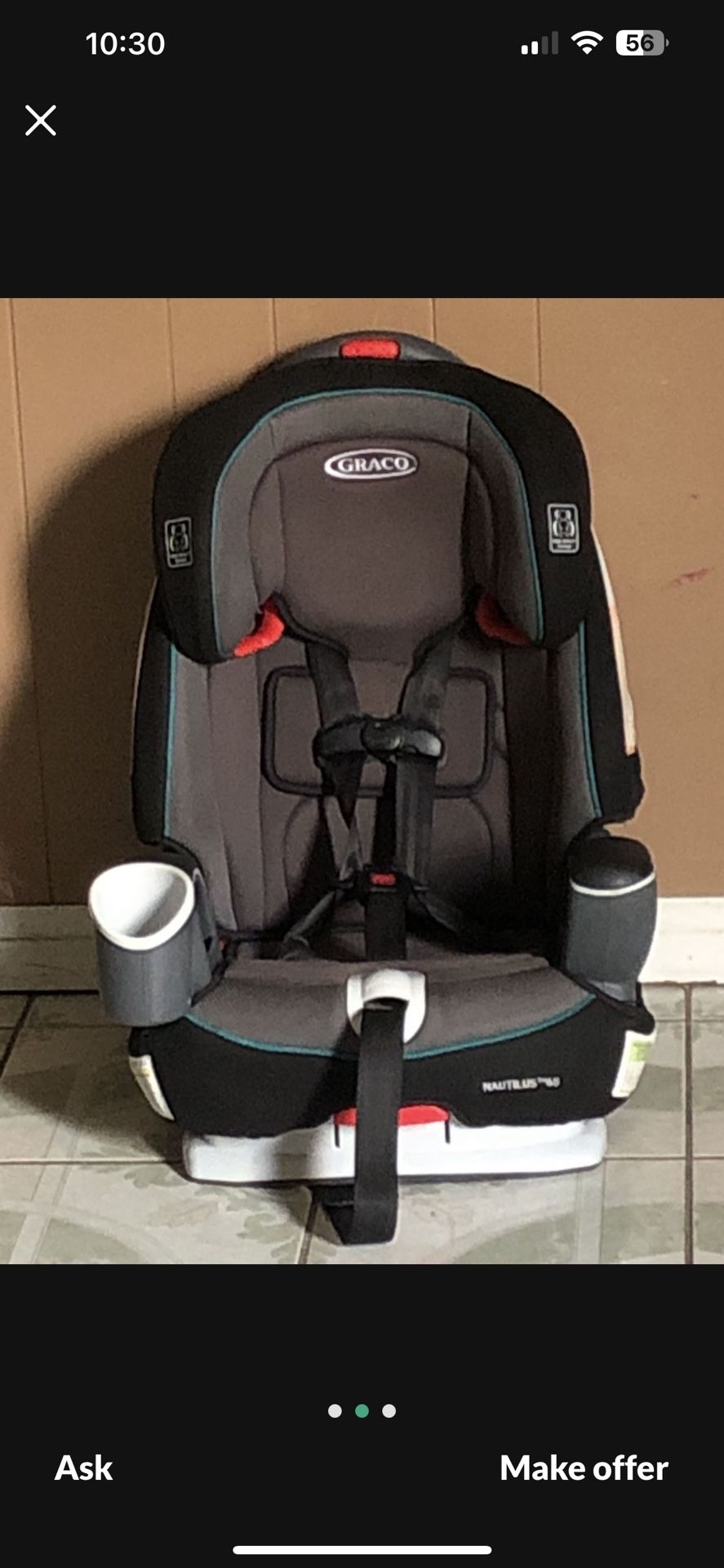 LIKE NEW GRACO NAUTILUS CONVERTIBLE CAR SEAT!!!!