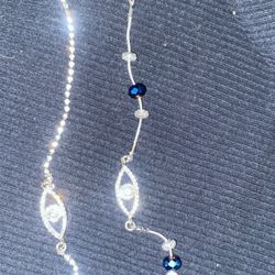 Silver Evil Eye Braclets/ Anklets 