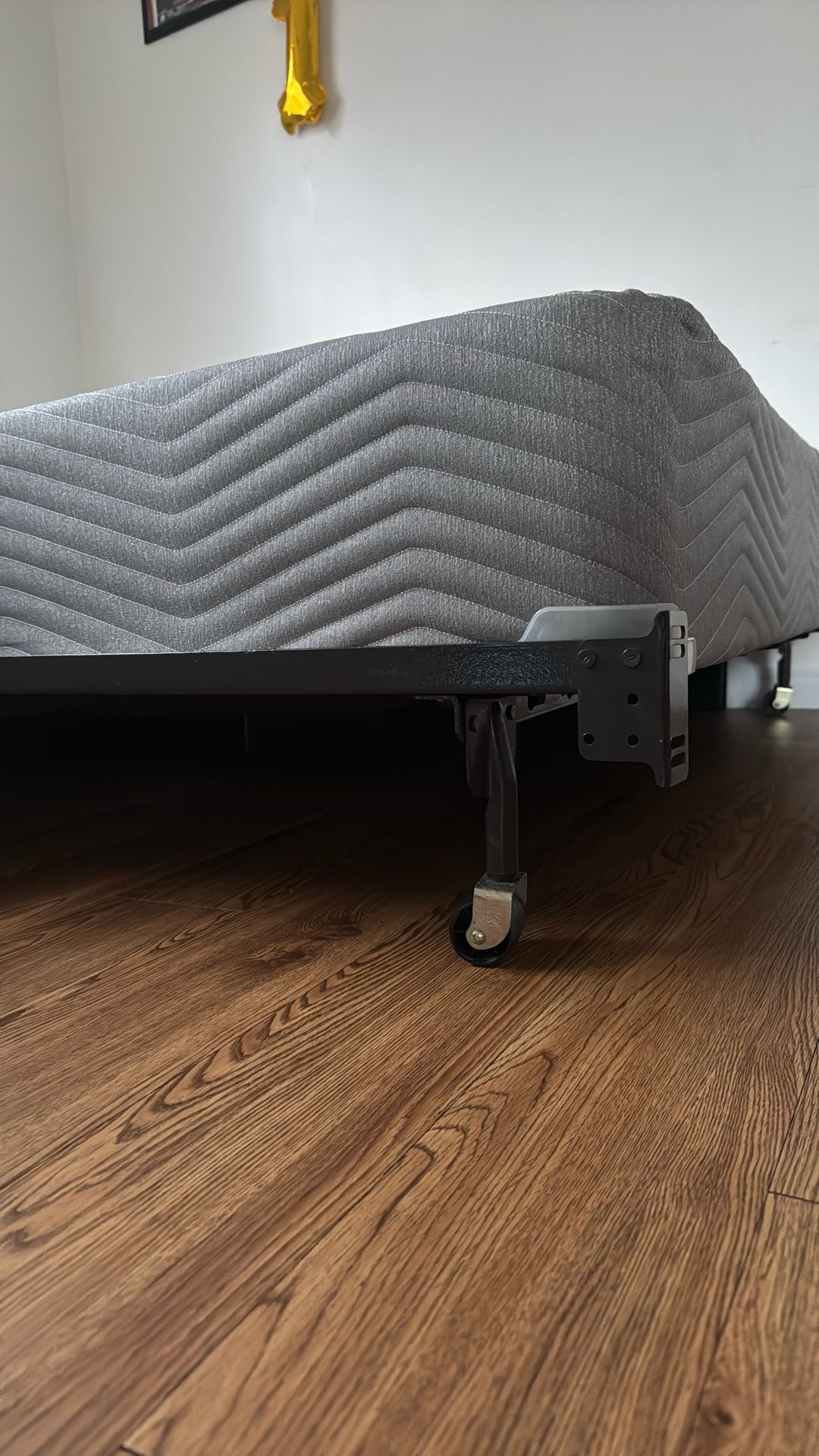 Queen Bed size - Metal frame with Mattress Foundation with Fabric Cover, Heavy duty